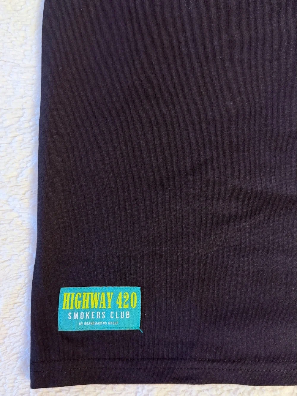 Black Graphic Crewneck T-Shirt with Yellow Moon Emblem - Picture 5 of 5